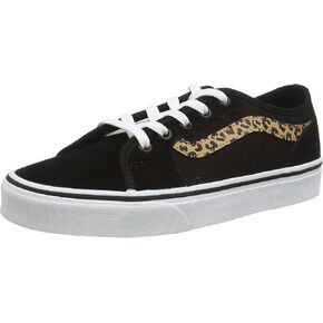 Vans Women's Low-Top Trainer Sneaker, Cheetah Stripe Black White, 7
