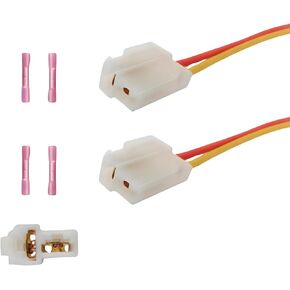 2Pack Universal Cooling Fan 2 Terminal Pigtail Plug Wire Harness Connector
