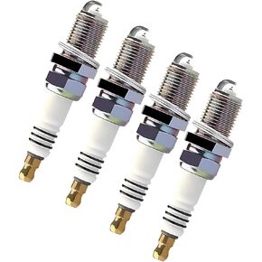 4 PCS Car Spark Plugs, Engine Fast Ignition Reduce Fuel Consumption Spark Plug Replacement Part 5464 BKR5EIX-1, for Spark Ignition System, Compatible with Honda Lexus Models (Silver)