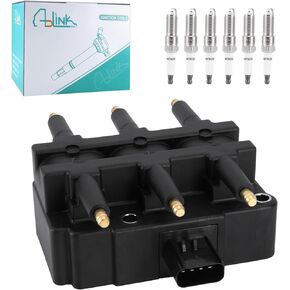 6PCS UF305 Ignition Coil Pack/LZTR5AGP Spark Plugs 3.3L 3.8L For Jeep Wrangler 07-11,Chrysler Pacifica 05-08,Town/Country 01-10,Voyager 01-03,Dodge Caravan 01-07,Grand Caravan 01-10,VW Routan 09-10 V6