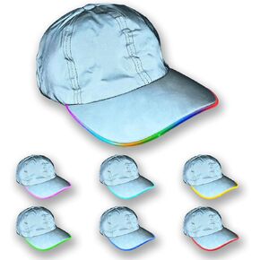 Color Changing LED Reflective Baseball Cap - 7 Color LED Baseball Hat - Light Up Baseball Cap - Trippy Rave Hat for Men, Women