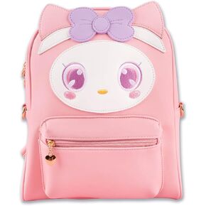 BelugaDesign Anime Cat Backpack | Kitty Cute Kawaii Adorable Anime Bag | Large Pink Purple Pastel School Supplies for Women Teens Girls Kids | Y2K Hello Travel Everyday Bow Ear Eye Faux Leather
