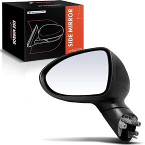 A-Premium Driver Side Power Door Mirror - Compatible with Kia Rio 2012 2013 2014 - Heated Power Folding Black Smooth Outside Rear View Mirror w/Turn Signal - Replace# 876071W000, 876101W150