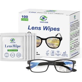 Wipes for Phone Screen, 100 Counts, Fresh Smell,No Scratches and Safe for Prescription Lenses, Individually Pack Glasses Cleaner, Screen Cleaner Wipes for Electronic Screens