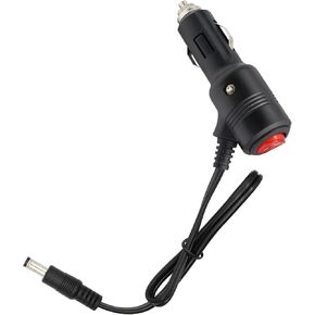 12V/24V Car Cigarette Lighter Power Supply Cable DC 5.5mm x 2.5mm Male to Car Cigarette Lighter Male Adapter Cord with Switch Button and LED(3.2FT)