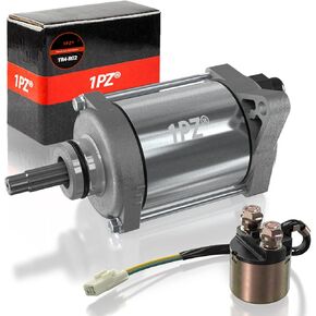 1PZ TR4-R02 Starter Motor with Relay Solenoid Replacement for Honda Rancher 420 TRX420 FE FM TE TM FA Foreman 500 TRX500 FE FM Pioneer 500 SXS500M2 31200-HP5-601 35850-HP5-600