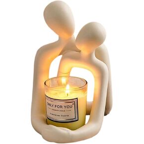 Romantic Couple Figurines, Modern Romantic Love Statue Figurine Hugging Couple Decoration Mini Couple Statue Abstract Sculpture Knick Knacks Home Decor (Excluding Lamps) Milky