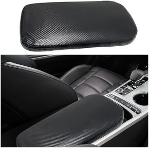 Armrest cover，for Kia stinger 2017-2024, Microfiber Leather，Scratch Leather Middle Console Cushion Protector Pad -Black Stitches
