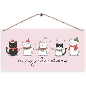 DUXMNAMG Dog Christmas Hanging Wooden Signs 12x6, Christmas Decor Dog Signs, Christmas Door Decor, Dogs Christmas Gifts, Vintage Funny Christmas Merry Woofmas Dogs Home Room Office Hanging Wall Decor