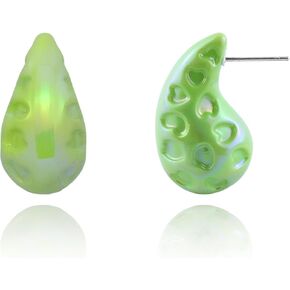 Chunky Teardrop Earrings for Women Lightweight Acrylic Earrings Colourful TearDrop Hoops Earrings Trendy Jewelry for Women