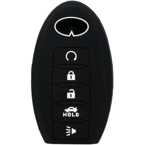 SEGADEN Silicone Cover Protector Case Holder Skin Jacket Compatible with INFINITI Q60 QX80 JX35 5 Button Smart Remote Key Fob CV4506 Light Green