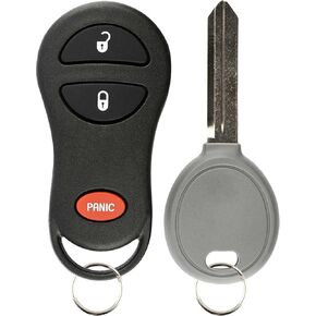 KeylessOption Keyless Entry Remote Fob Uncut Ignition Car Key Replacement for Jeep 56036859, GQ43VT9T