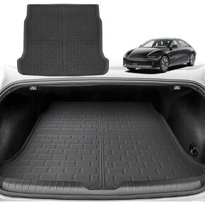 BestEvMod All Weather XPE Cargo Liner Compatible with Hyundai Ioniq6 Ioniq 6 2023 2024 Accessories Floor Mats 1st & 2nd Rows Set Trunk Mat Liner 3D Pattern XPE Waterproof (Floor Mat+Trunk Mat)