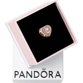 PANDORA Sparkling Leveled Heart Charm - Compatible Moments - Stunning Women's Jewelry - Made Rose & Cubic Zirconia - With Gift Box in Kuwait