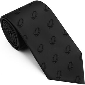AMITER Woven Necktie with Football Pattern, Mens Skinny Neck Ties for Football Fan