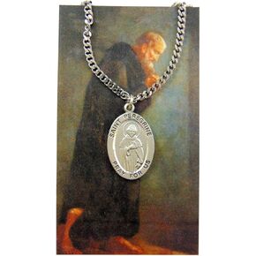 Westmon Works St Peregrine Solid Pewter Saint Medal Necklace Gift Set with Prayer Card and Box