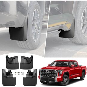 Mud Flaps for 2022 2023 2024 Toyota Tundra(Not fit SR) Truck Splash Guards, Front & Rear No Dril Mud Guards Black Set with Hardware Accessories - 4pcs