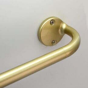 Wrap Around Curtain Rod 28-48, 3/4" Curtain Rods for Windows Adjustable, Blackout Heavy Duty Telescoping Drapery Rods for Bedroom, Living Room, Kitchken, Gold