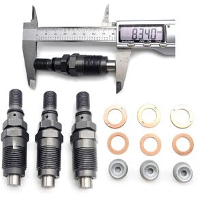 3 PCS Fuel Injectors + Seal Kit With Heat Shield AM879688 for John Deere Tractors 455 756 856 415 425 430 670 770 2210 4010 4100 4110 719255-53100 for Yanmar 3TN66 3TNE68 3TNA72 3TNE74