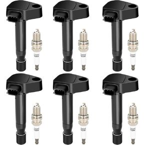 ECCPP UF242 6 ignition coils with 6 iridium Spark Plugs for Honda for Acura for Saturn for Accord Odyssey MDX TL RL Vue 3.0L 3.2L 3.5L V6 C1221 UF242 30520P8EA01