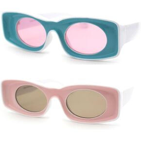 SA106 Womens Unique Concave Thick Mod Plastic Sunglasses