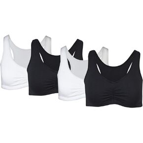 Gildan Women's Seamless Wirefree Comfort Bra, 4 Pack