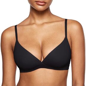 Women's Triangle Bralette Plunge Wireless V Neck Comfortable Unlined Bra Top Stretch