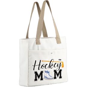 MBMSO Hockey Mom Tote Bag Hockey Mom Gifts Hockey Players Gifts for Mom Ice Hockey Beach Tote for Hockey Coach Hockey Gym Bag