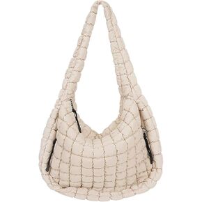 Puffer Crossbody Bag Lightweight Quilted Puffer Tote Bag Puffy Shoulder Bag Quilted Hobo Bags for Women