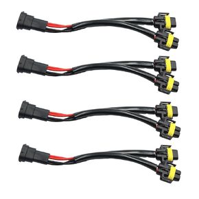 4Pcs H11 H8 Male to Female 2 Way Splitter Wire Bulb Socket Headlight Wiring Harness Adapters Extension Compatible with Light Fog Use Car Accessories