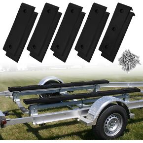 Boat Trailer Bunk Slide Pads and Glide Bunk Enders, Easier to Load The Boat on The Trailer, Suitable for 3 "x 10" Boat Trailer Bed Slide Pads (Black)