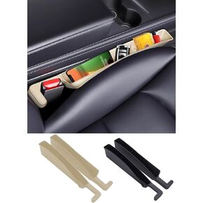 2PCS Car Seat Gap Filler Organizer, Blocker Between Seats, Seat Gap Filler, Car Seat Accessories, Universal Fit Car SUV Truck Prevent Phone, coins Falling (Black)