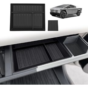 BestEvMod Center Console Organizer Tray Compatible with Tesla Cybertruck 2024+ Interior Accessories Glove Drawer Storage Organizer TPE Material Anti-Slip Easy to Clean (Glove Box Tray)