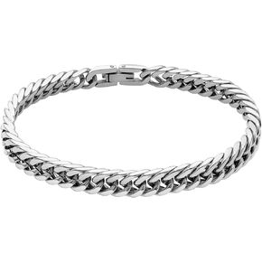 Stainless Steel Men Cuban Link Chain Bracelets，5/7/9/13mm Width, 7.5/8.3/9 Inch Length, 18K Gold/Black Plated/Stainless Steel Curb Chain Wrist Bracelets for Men Women, with Gift Box