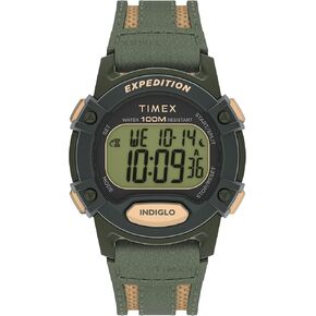 Timex Men's Expedition CAT5 41mm Watch - Green Strap Digital Dial Green Case