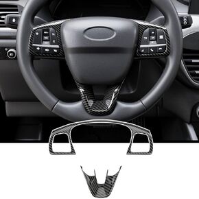 Steering Wheel Trim Compatible with 22-24 Ford Maverick 21-24 Ford Bronco Replacement for 2022-2024 Ford Maverick Accessories (Glossy Carbon Fiber)