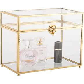 HighFree Glass Card Box, Large Clear Card Box for Wedding Receptions, Decorative Storage Box for Baby Shower, Birthday Party, Bridal Shower (With Slot, Gold) in Kuwait