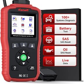 iCarsoft OBD2 Scanner for Volvo/Saab, VOL V1.0 All Systems in-Depth Diagnostic Tool, Oil/SAS Reset/Live Data, ABS Airbag Engine Transmission Code Reader 10 OBD2/EOBD/CAN Scan Tool