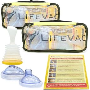 LifeVac Yellow Travel Kit 2 Pack - Portable Suction Rescue Device, First Aid Kit for Kids and Adults, Portable Airway Suction Device for Children and Adults