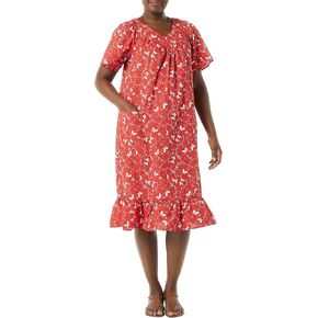 AmeriMark Casual Women’s Muumuu House Dress Comfortable Flowy Short Sleeve Patio Sun Dress Lounger Gown Sleepwear for Ladies