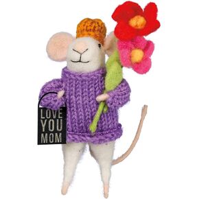 Felt Mouse Love You Mom 5 inches Tall