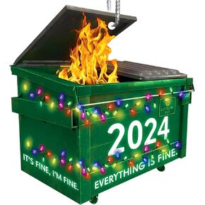 Funny Dumpster Fire Christmas Ornament 2024, Christmas Ornament for Christmas Tree Hanging Decorations, Christmas Ornaments for White Elephant Gifts, New Year for Family Friends