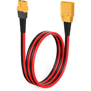 XT60 to XT90 Adapter Cable 10AWG XT60 Female to XT90 Male Connector Cable for RC Lipo Battery Drone(2FT)