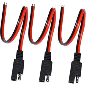 14AWG SAE Connector Extension Cable, (3Pack) SAE Quick Connector Disconnect Plug SAE Automotive Extension Cable, Solar Panel SAE Plug- 30cm/1ft
