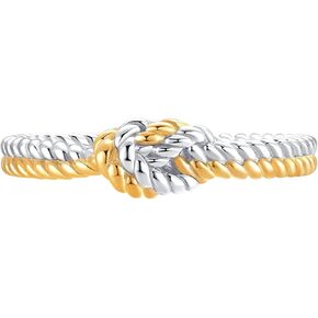 The Love Between Mother and Daughter is Forever Mother Daughter Ring,925 Sterling Silver Daughter Mom Gold Silver Knotted Love Rings for Women, Mothers Day Birthday Christmas Gifts Size #5-11