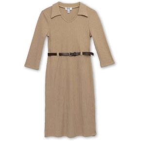 Speechless Girls' 3/4 Sleeve Chunky Sweater Knit Midi Dress