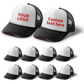 10 Blank Trucker Hats with Decorative Ropes,Men and Women Baseball Cap Heat Transfer Graffiti Hats