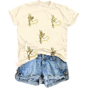 Magical Shirt for Women Magic Princess Sequin Top Vacation Holiday Short Sleeve Top Graphic Tshirt