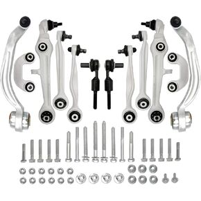 طقم تعليق ذراع التحكم السفلي الأمامي 12 قطعة، طرف قضيب ربط خارجي، وصلة قضيب Sway، متوافق مع Audi B6 B7، A4 2000-2008، A4 Quattro 2000-2008 in Kuwait