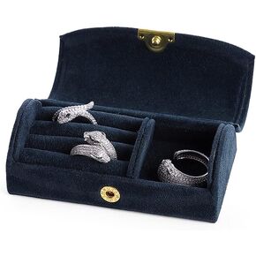 Velvet Travel Jewelry Box Small Jewelry Organizer Holder Mini Jewelry Storage Boxes Portable Display Jewelry Storage Case for Rings Earrings Necklace Bracelet Gifts for Women Girls (Gray)